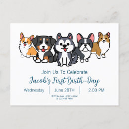 Invitation pour une fête d'anniversaire de chiot s