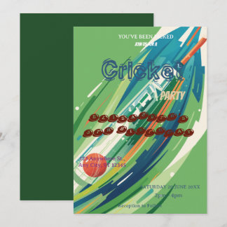 Invitation pour une fête d'anniversaire de cricket