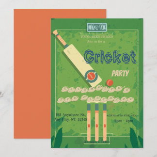 Invitation pour une fête d'anniversaire de cricket