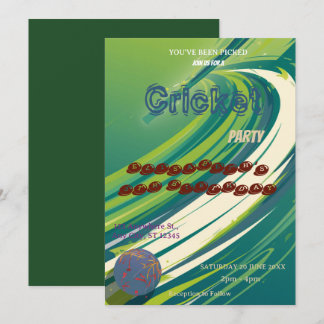 Invitation pour une fête d'anniversaire de cricket