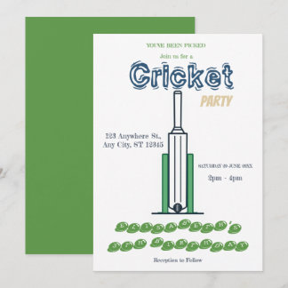 Invitation pour une fête d'anniversaire de cricket