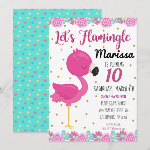 Invitation pour une fête d'anniversaire de flamant
