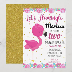 Invitation pour une fête d'anniversaire de flamant