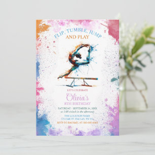 Invitation pour une fête d'anniversaire de gymnast