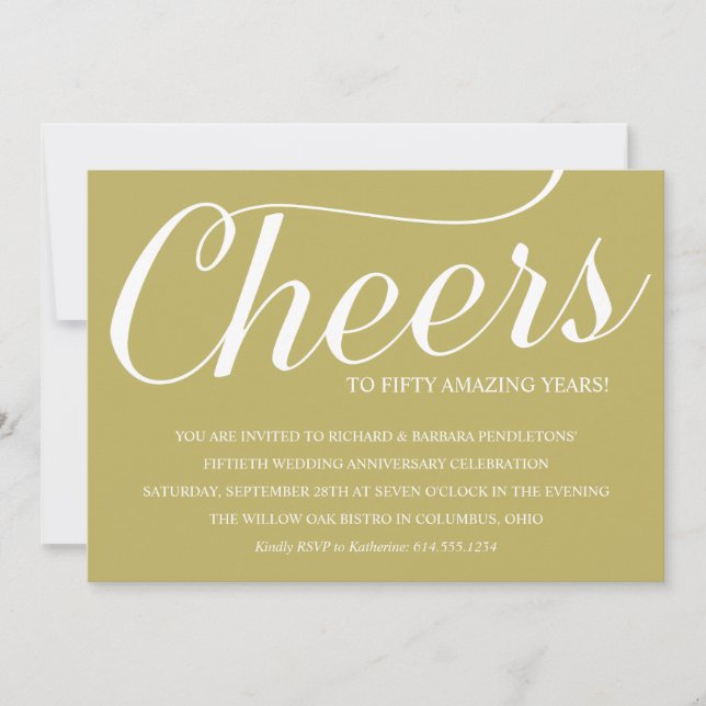 Invitation pour une fête d'anniversaire de mariage (Devant)