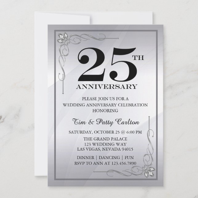 Invitation pour une fête d'anniversaire de mariage (Devant)