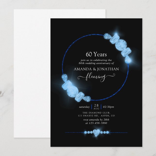 Invitation pour une fête d'anniversaire de mariage (Devant / Derrière)