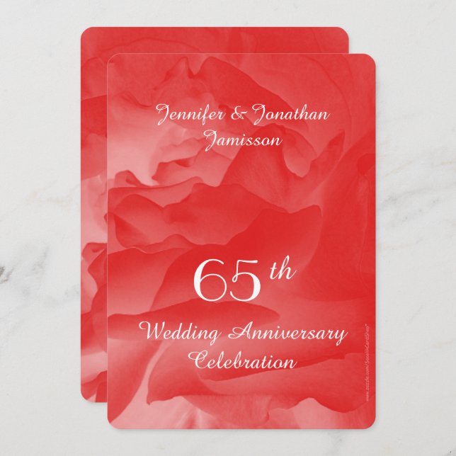 Invitation pour une fête d'anniversaire de mariage (Devant / Derrière)