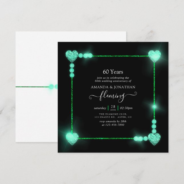 Invitation pour une fête d'anniversaire de mariage (Devant / Derrière)