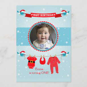 Invitation pour une fête d'anniversaire de Noël po
