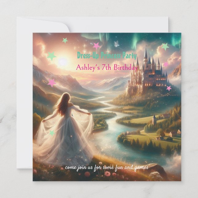 Invitation pour une fête d'anniversaire de princes (Devant)