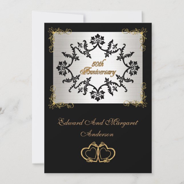 invitation pour une fête d'anniversaire des 50 ans (Devant)