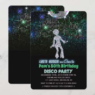 Invitation pour une fête d'anniversaire disco rétr