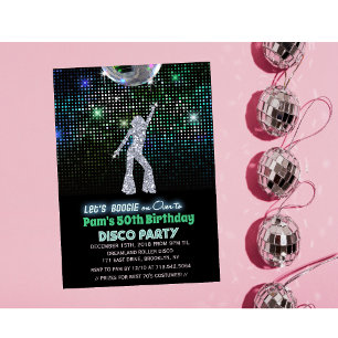 Invitation pour une fête d'anniversaire disco rétr