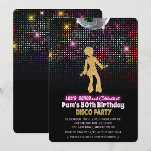 Invitation pour une fête d'anniversaire disco tout