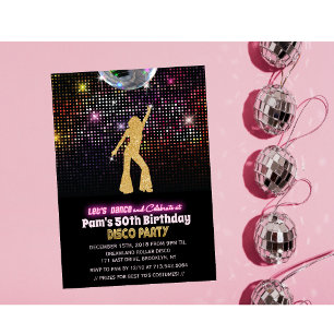 Invitation pour une fête d'anniversaire disco tout