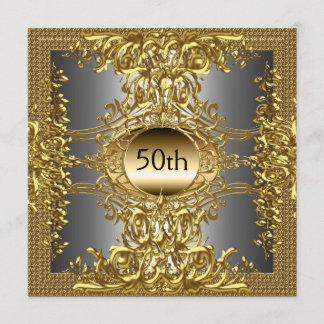 Invitation pour une fête d'anniversaire d'or 50 an