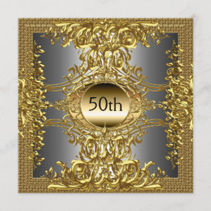 Invitation pour une fête d'anniversaire dorée 50 a