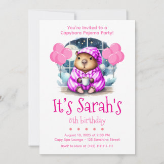 Invitation pour une fête d'anniversaire en pyjama