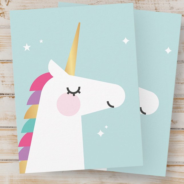 Invitation pour une fête d'anniversaire licorne ar (Créateur téléchargé)