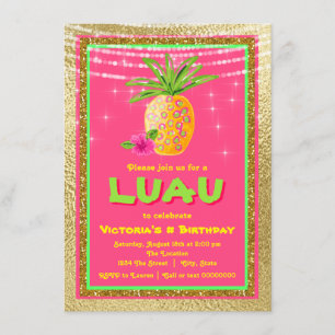 Invitation pour une fête d'anniversaire Luau tropi