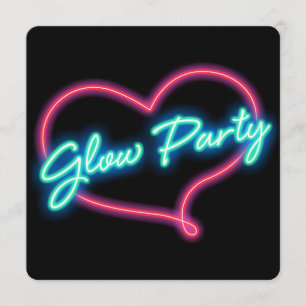 Invitation pour une fête d'anniversaire Neon GLOW 