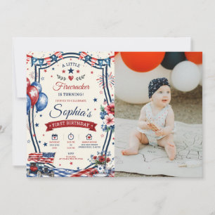 Invitation pour une fête d'anniversaire patriotiqu