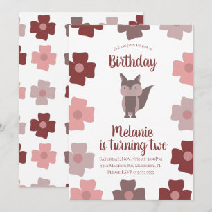 Invitation pour une fête d'anniversaire Renard Mig