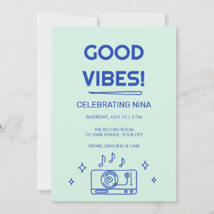 Invitation pour une fête d'anniversaire Retro Disc