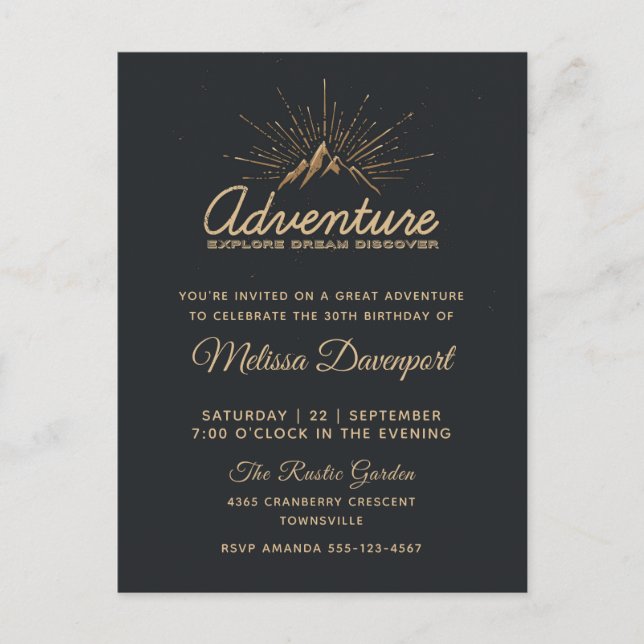 Invitation pour une fête d'anniversaire rustique d (Devant)