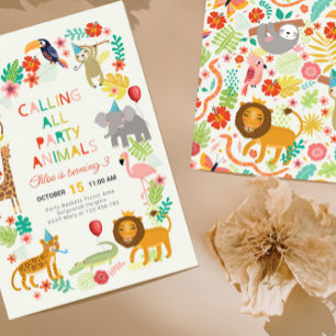 Invitation pour une fête d'anniversaire Safari, Th