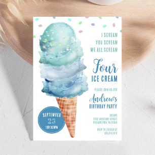 Invitation pour une fête d'anniversaire Scream FOU