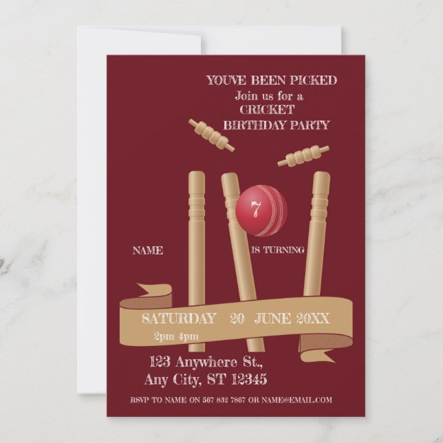 Invitation pour une fête d'anniversaire sur le thè (Devant)