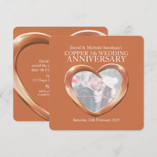 Invitation pour une fête de 7 ans de mariage cuivr