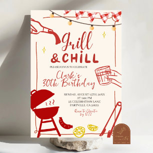 Invitation pour une fête de barbecue Grill and Chi