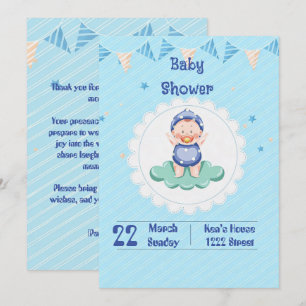 Invitation pour une fête de bébé garçon adorable