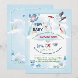 Invitation pour une fête de bébé garçon avec une c