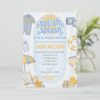 Invitation pour une fête de bébé Splish Splash sur