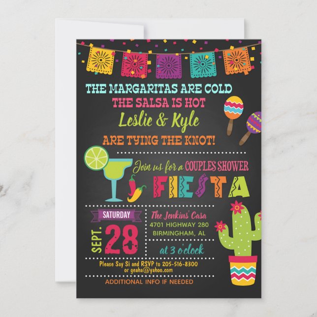 Invitation pour une fête de couples Fiesta (Devant)