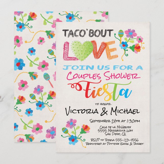Invitation pour une fête de couples 'Taco à propos (Devant / Derrière)