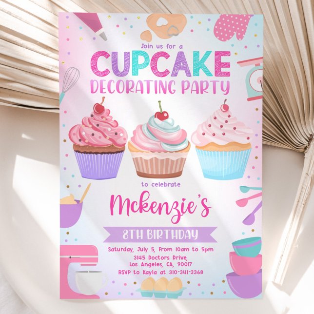 Invitation pour une fête de décoration de Cupcakes (Créateur téléchargé)