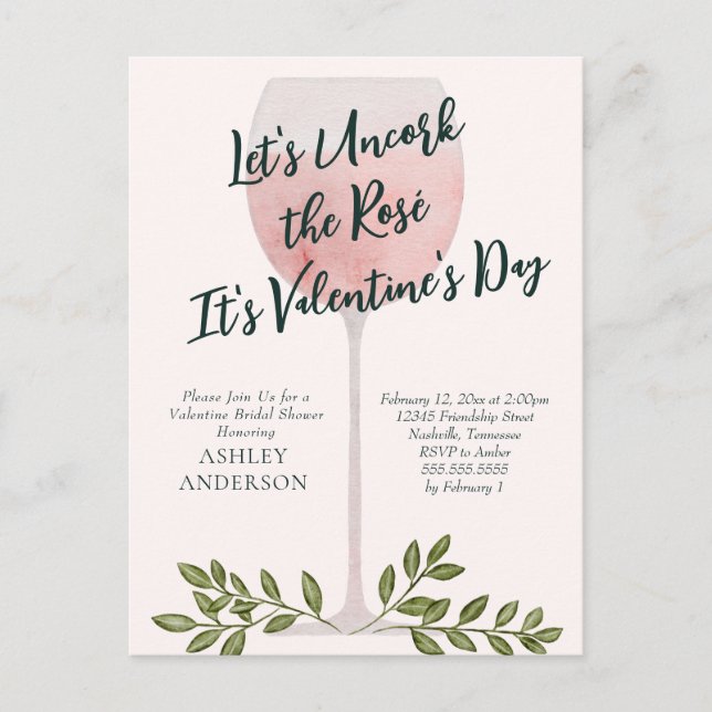 Invitation pour une fête de douche de mariée à la  (Devant)