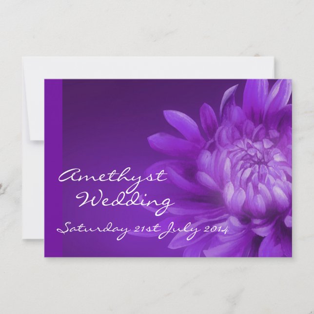 Invitation pour une fête de mariage améthyste 6ème (Devant)