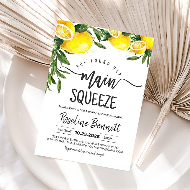 Invitation pour une Fête de Mariage au Citron Main (Créateur téléchargé)