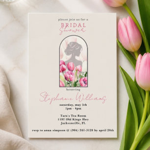 Invitation pour une fête de mariage aux tulipes ro