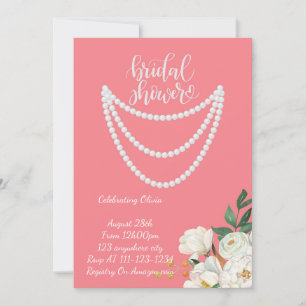 Invitation pour une fête de mariage en perles rose