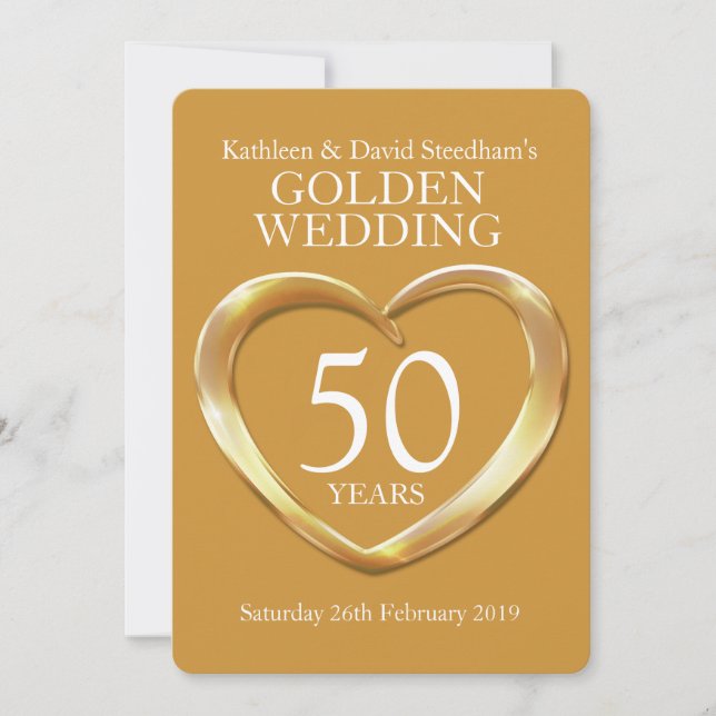 Invitation pour une fête de noces d'or 50 ans en f (Devant)