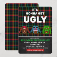 Invitation pour une fête de Noël avec un pull moch