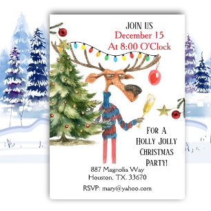 Invitation pour une fête de Noël joyeuse avec un o