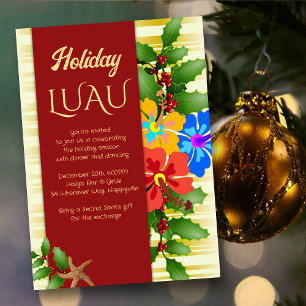 Invitation pour une fête de Noël Luau aux fleurs d